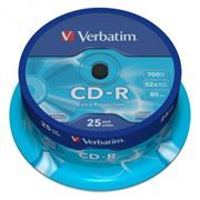 CD-R Verbatim 700Mb Extra Protection 52x, Cake Box, 25 (43432)