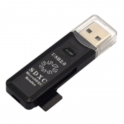 -  USB 5Bites RE2-100BK Black, microSD/SD, USB2.0