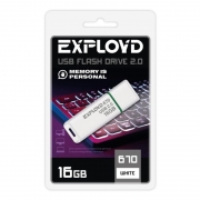 16Gb Exployd 670 White USB 2.0 (EX-16GB-670-White)