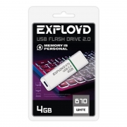 4Gb Exployd 670 White USB 2.0 (EX-4GB-670-White)