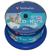  CD-R Verbatim 700Mb Azo Printable 52x, Cake Box, 50 (43438)