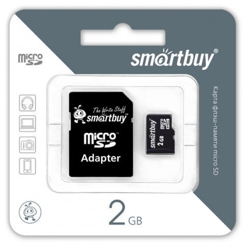   MicroSD 2 Gb Smartbuy +  SD (SB2GBSD-01)