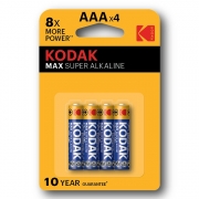 Батарейка AAA Kodak MAX LR03-4BL, Alkaline, 4шт
