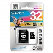 Карта памяти Micro SDHC 32Gb Silicon Power Elite U1 + адаптер SD (SP032GBSTHBU1V10SP)