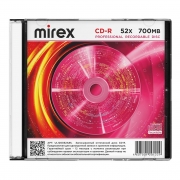 Диск CD-R Mirex 700Mb Maximum 52x, Slim Case (UL120052A8S)