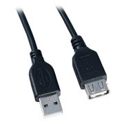 Кабель удлинитель USB 2.0 Am=>Af - 3 м, черный, VS (U530)