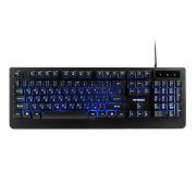 Клавиатура игровая Гарнизон GK-310G USB, металл. корпус, синяя подсветка, черная