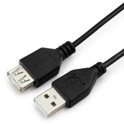 Кабель удлинитель USB 2.0 Am=>Af - 1.0 м, черный, Гарнизон (GCC-USB2-AMAF-1M)