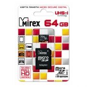 Карта памяти Micro SDXC 64Gb Mirex Class 10 UHS-I U1 + адаптер SD (13613-AD10SD64)