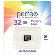 Карта памяти Micro SDHC 32Gb Perfeo Economy series Class 10 без адаптера (PF32GMCSH10ES)