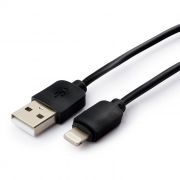 Кабель USB 2.0 Am=>Apple 8 pin Lightning, 1 м, черный, Гарнизон (GCC-USB2-AP2-1M)