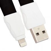 Кабель USB 2.0 Am=>Apple 8 pin Lightning, 1 м, плоский, черный, REMAX RC-011i (0L-00034522)
