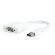 Адаптер USB 3.0 A(m) - VGA(f), 0.15 м, белый, Cablexpert (AB-U3M-VGAF-01-W)