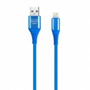 Кабель USB 2.0 Am=>Apple 8 pin Lightning, 1 м, синий, коробка, Smartbuy (iK-512ERGbox blue)