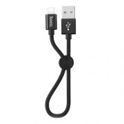 Кабель USB 2.0 Am=>Apple 8 pin Lightning, 0.3 м, тканевая оплетка, черный, Hoco X35 Premium