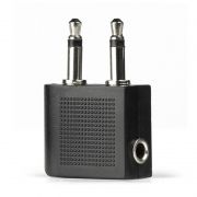 Адаптер для наушников в самолет 2x3.5 mono plug -> 3.5 stereo jack, черный, Smartbuy (A209)