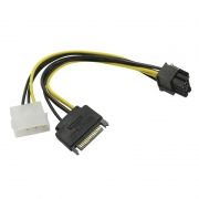 Переходник питания для видеокарты PCI-E 8pin - 5 Molex + SATA, Orient C578 (30578)