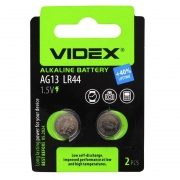 Батарейка Videx AG13 357A/LR44/A76 1.55V, 2 шт, блистер