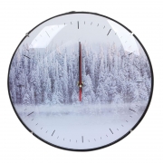 Настенные часы Perfeo PF-WC-006, круглые, диам. 30 см, без корпуса / зимний лес циферблат (PF_C3071)