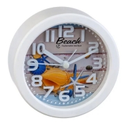 Часы будильник Perfeo Quartz PF-TC-013, круглые, диам. 10.5 см, ракушка (PF_C3144)