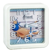 Часы будильник Perfeo Quartz PF-TC-014, квадратные, 10.5x10.5 см, ракушка (PF_C3148)