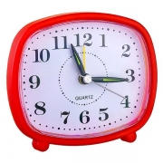 Часы будильник Perfeo Quartz PF-TC-005, прямоугольные, 10x8.5 см, красные (PF_C3102)