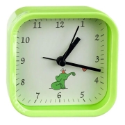 Часы будильник Perfeo Quartz PF-TC-012, квадратные, 9.5x9.5 см, зелёные (PF_C3143)