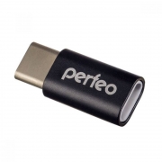 Адаптер USB Type C(m) - USB 2.0 micro Bf, черный, Perfeo (PF_A4268)
