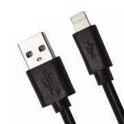 Кабель USB 2.0 Am=>Apple 8 pin Lightning, 0.15 м, до 3 А, чёрный, SmartBuy (iK-0120)