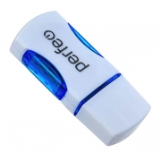 Карт-ридер внешний USB Perfeo PF-VI-R024 для microSD, синий (PF_С3796)
