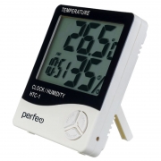 Метеостанция Perfeo PF-HTC-1 Lein с часами и будильником, белая (PF_C3643)