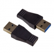 Адаптер USB 3.0 A(m) - Type C(f), черный, Perfeo (A7021)