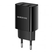 Зарядное устройство Borofone BA53A, 2.1А 2xUSB, черное