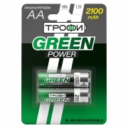 Аккумулятор AA Трофи Green Power HR6-2BL 2100мА/ч Ni-Mh, 2шт, блистер