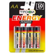 Батарейка AA Трофи Energy Power LR6-4BL Alkaline, 4шт, блистер