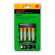 Зарядное устройство Kodak Overnight Сharger, AA/AAA + 4xAA 2700 мАч, питание от USB (K4AA/AAA)