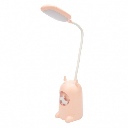 Светильник настольный светодиодный Rexant Click Lite с ночником, розовый, 6W, рег. яркости, аккум.