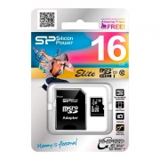 Карта памяти Micro SDHC 16Gb Silicon Power Elite U1 + адаптер SD (SP016GBSTHBU1V10SP)