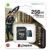   Micro SDXC 256Gb Kingston Canvas Go Plus U3 V30 A2, 170/90 / +  SD