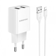   Borofone BA53A, 2.1 2xUSB +  Lightning, 