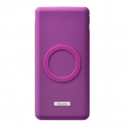 Зарядное устройство Buro BPQ10F, 10000 мА/ч, Qi 10 Вт, QC, PD, 2xUSB A + Type C, фиолетовое