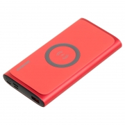 Зарядное устройство Digma DGPQ10G, 10000 мА/ч, Qi 15W, QC3.0/PD 20W, USB A + USB C, красное