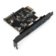 PCI-E контроллер 2 внешних порта USB3.1 USB-A + Type C, Gembird SPCR-03