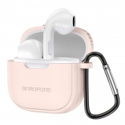 Гарнитура Bluetooth Borofone BW29 Charm, TWS, вставная, зарядный кейс, розовая