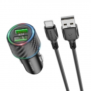   Borofone BZ21A QC3.0 36W, 2xUSB-A +  Type C, 
