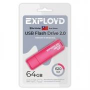 64Gb Exployd 620 Red USB 2.0 (EX-64GB-620-Red)