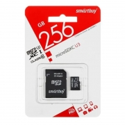   Micro SDXC 256Gb Smartbuy U3 +  SD (SB256GBSDU3-01)