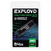 64Gb Exployd 680 Black USB 3.0 (EX-64GB-680-Black)