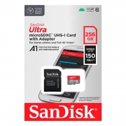   Micro SDXC 256Gb SanDisk Ultra U1 A1, 150 / +  SD (SDSQUAC-256G-GN6MA)