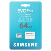  Micro SDXC 64Gb Samsung EVO+ Class 10 U1 A1 V10 R130 / +  SD (MB-MC64KA/AM)